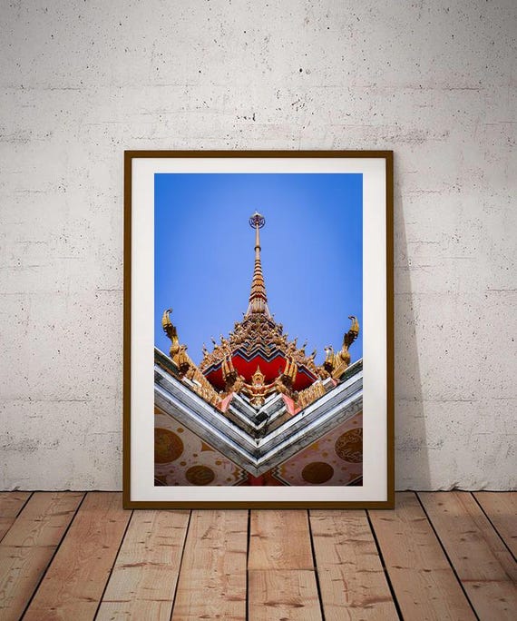 Thai Temple Bangkok Thailand Street Photography Wall Art Gift Travel Backpacking