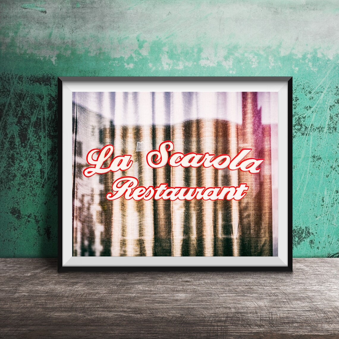 La Scarola Restaurant Gold Leaf Chicago Window Sign Photo Poster