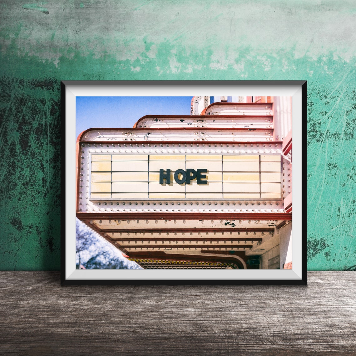 Hope Word On Vintage Theater Marquee Inspirational Word Poster