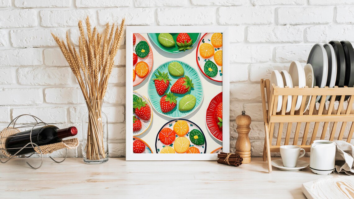 Fruit Painting Kitchen Art Print, Colorful Kitchen Decor - Image 2