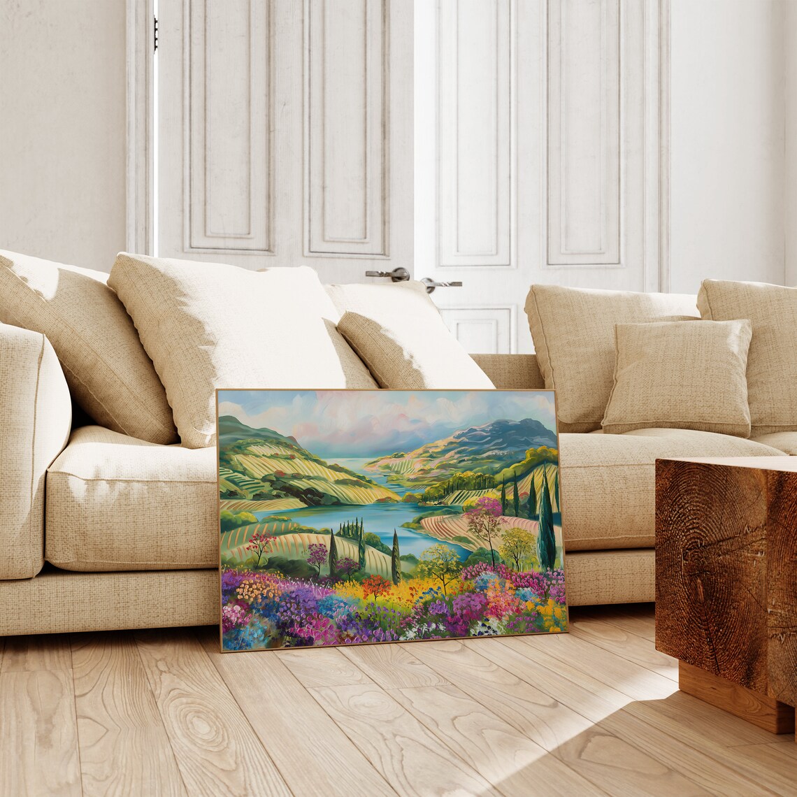 Tuscan Abstract Landscape Art Print, Floral - Image 2
