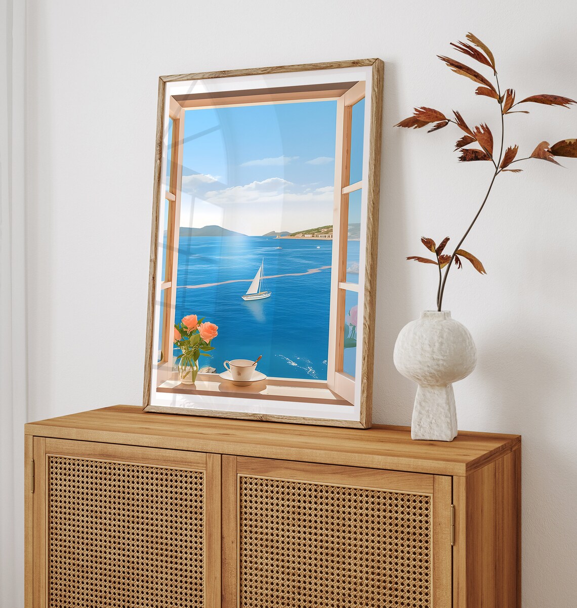 Seaview Wall Art Print Summer Art Island Croatia Croatia Travel Croatia Wall Art Croatia Illustration Europe Print Wall Art - Image 2