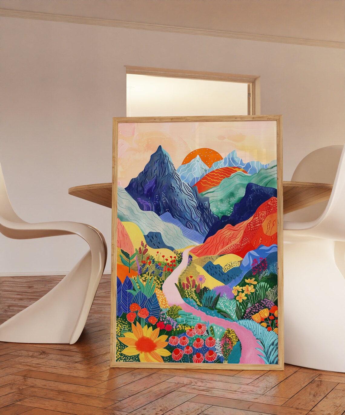 Mountain Scenery Illustration Landscape Art Print - Image 2