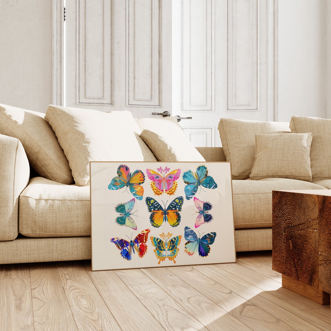 Colorful Butterflies Art Print, Animal Wall Decor