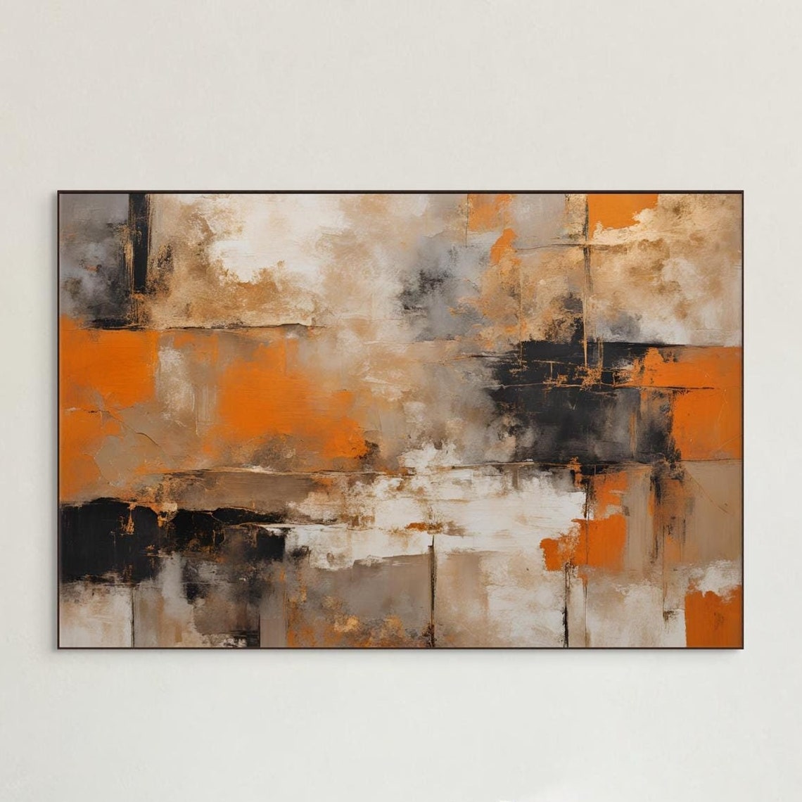 Burnt Orange Abstract Modern Earth Tone Blocks Contemporary Poster - Image 5