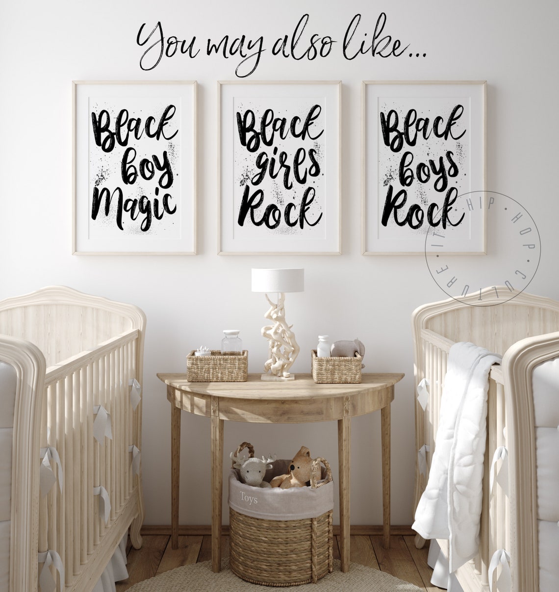 Black Boys Rock Brush Script Empowering Kids Room Art Poster - Image 4