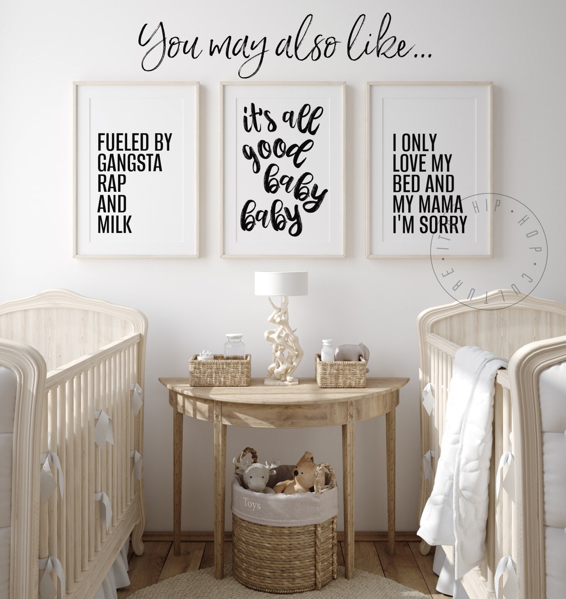 I Only Love My Bed And My Mama Funny Kids Hip Hop Quote Poster - Image 3
