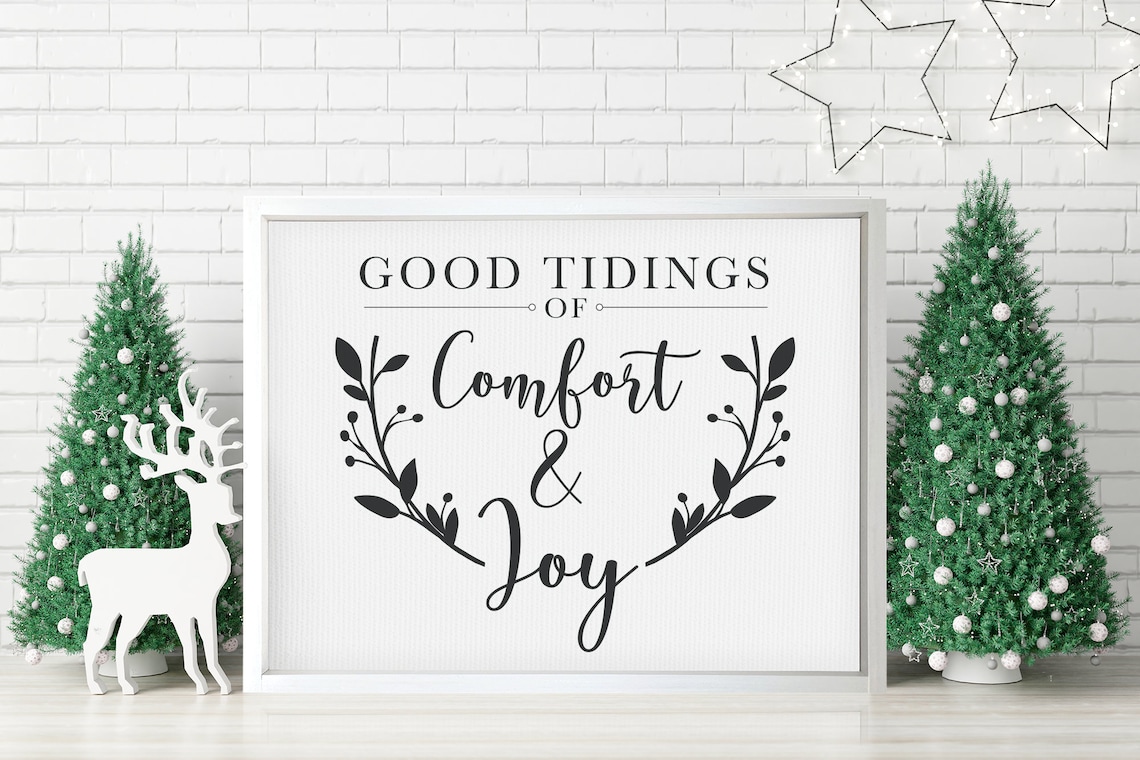Good Tidings of Comfort and Joy Christmas Holiday Mantel Poster