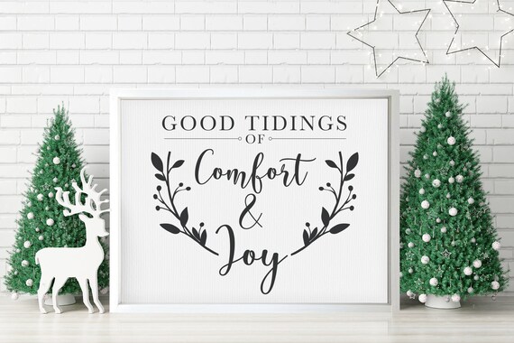 Good Tidings of Comfort and Joy Christmas Holiday Mantel Poster
