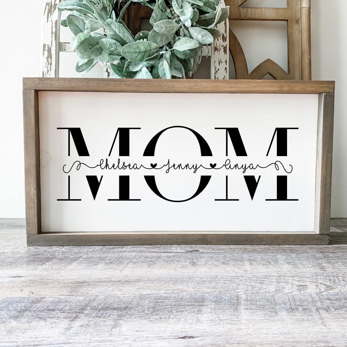 Personalized Mom Names Sign Custom Kids Names Mothers Day Poster