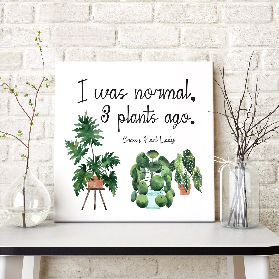 Crazy Plant Lady Watercolor Floral Art Print Decor - Image 3