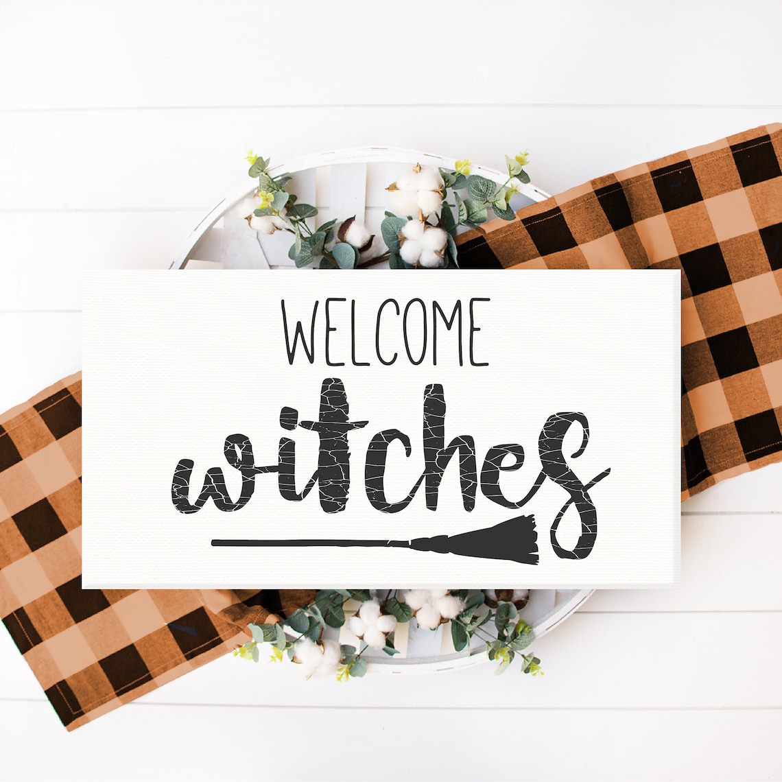Welcome Witches Farmhouse Halloween Wall Art Print - Image 3
