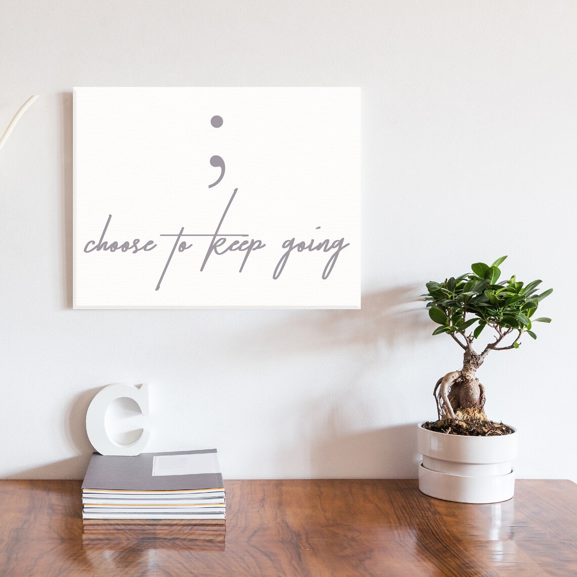 Choose To Keep Going Semicolon Sign, Mental Health Poster - Image 3