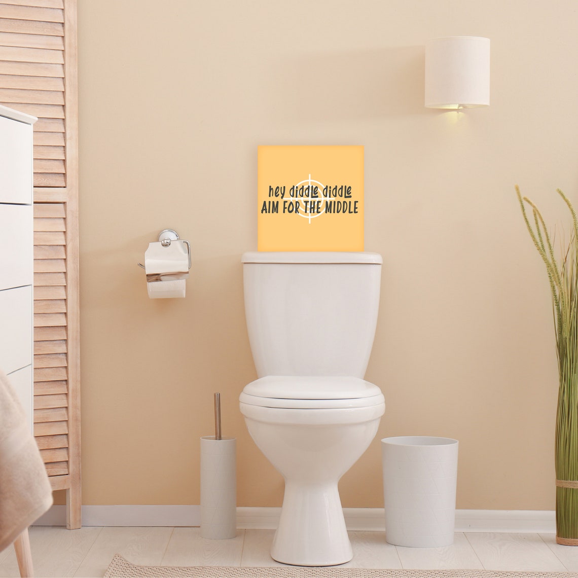 Hey Diddle Diddle Aim for the Middle Funny Bathroom Humor Poster - Image 3