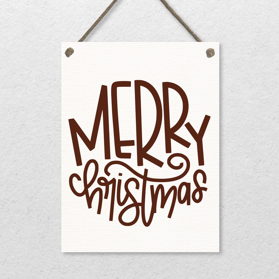 Merry Christmas Hand Lettered Script Holiday Farmhouse Poster - Image 2