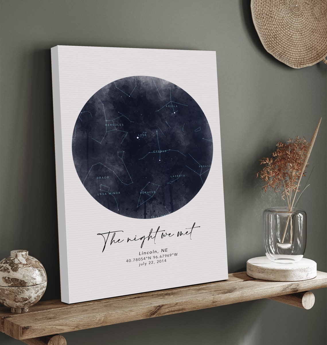 The Night We Met Custom Star Map Lincoln NE Couples Art Poster - Image 3