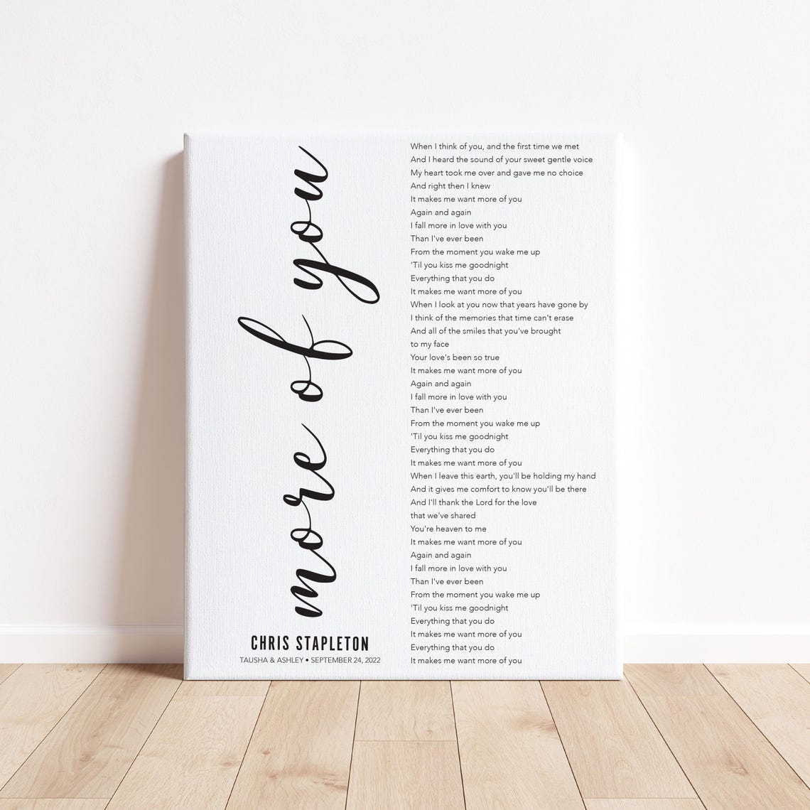 More of You Chris Stapleton Wedding Song Lyrics Custom Couple Poster - Image 3