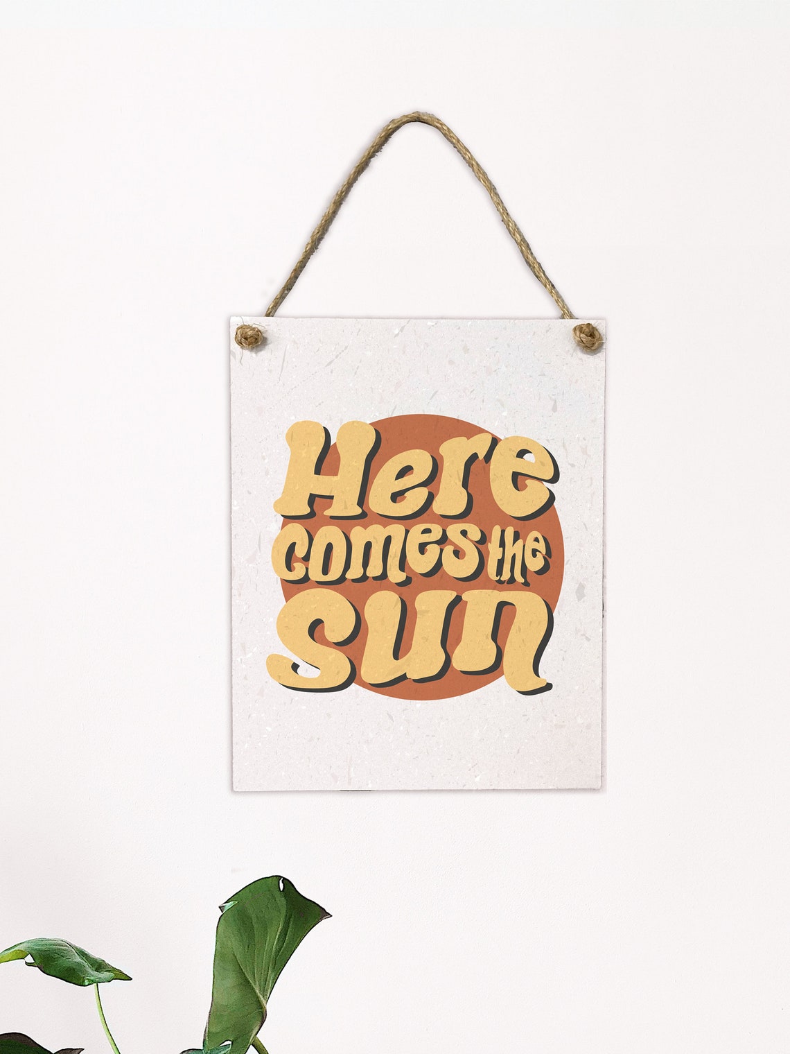 Here Comes the Sun Retro Groovy Sunshine 70s Style Wall Poster - Image 2