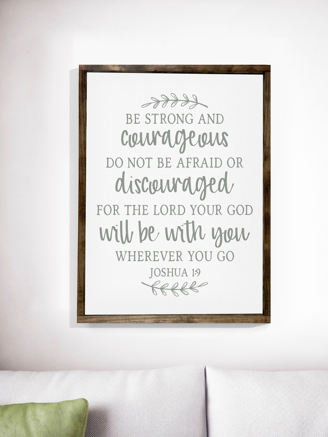 Joshua 1:9 Be Strong and Courageous Bible Verse Wall Art Decor - Image 2