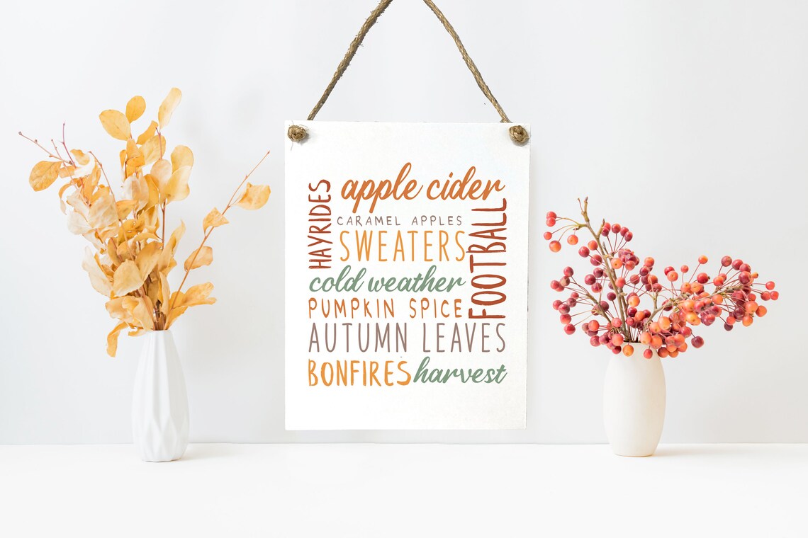 Fall Square Word Art Poster, Farmhouse Autumn Decor - Image 2