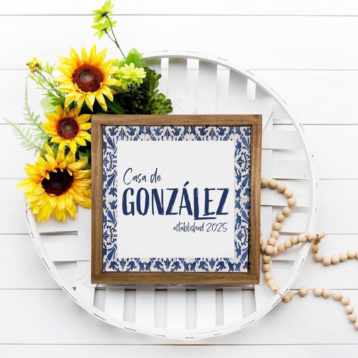 Personalized Casa De Family Name Sign Spanish Tile Decor Poster - Image 3