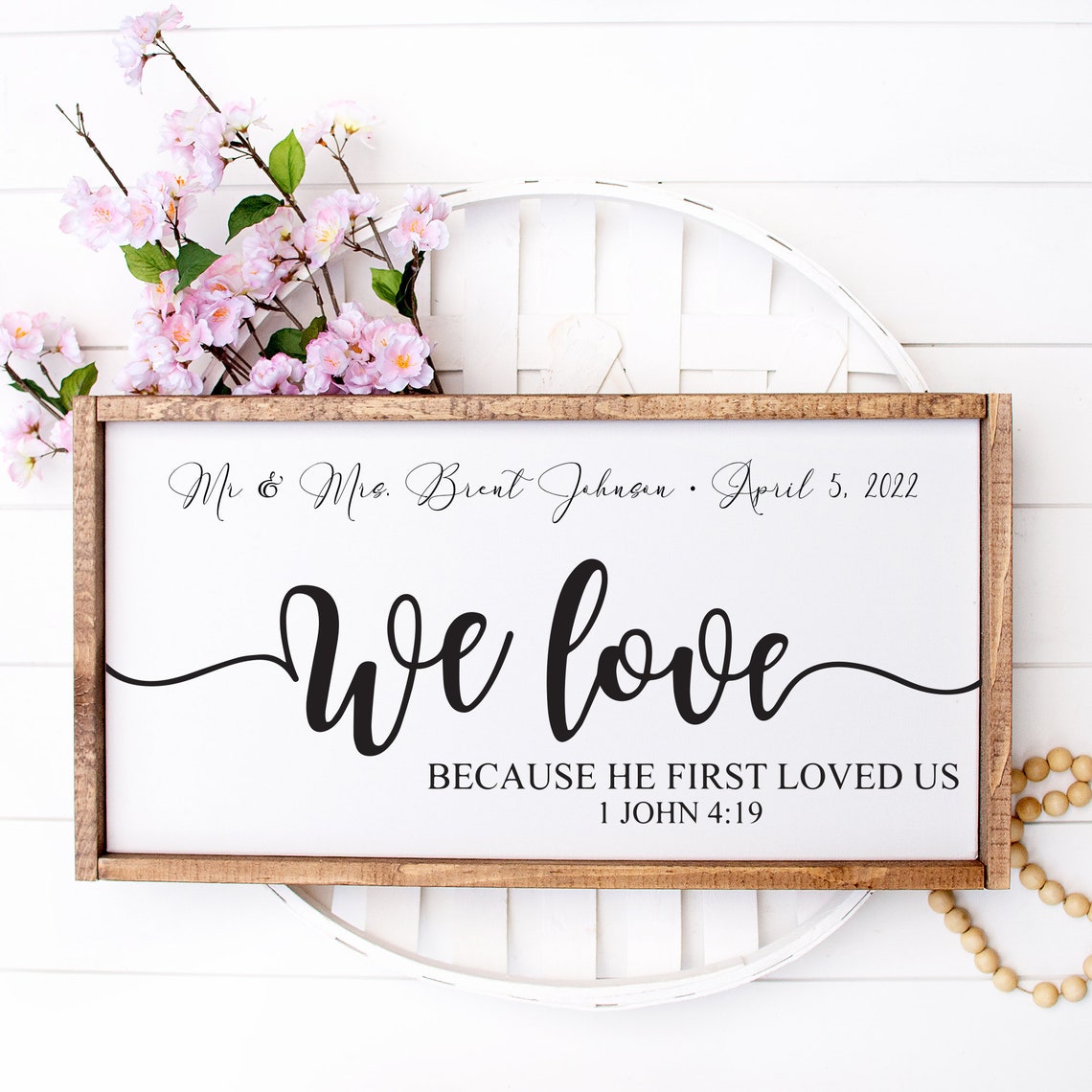 We Love Because He First Loved Us Custom Wedding Bible Verse Print - Image 2