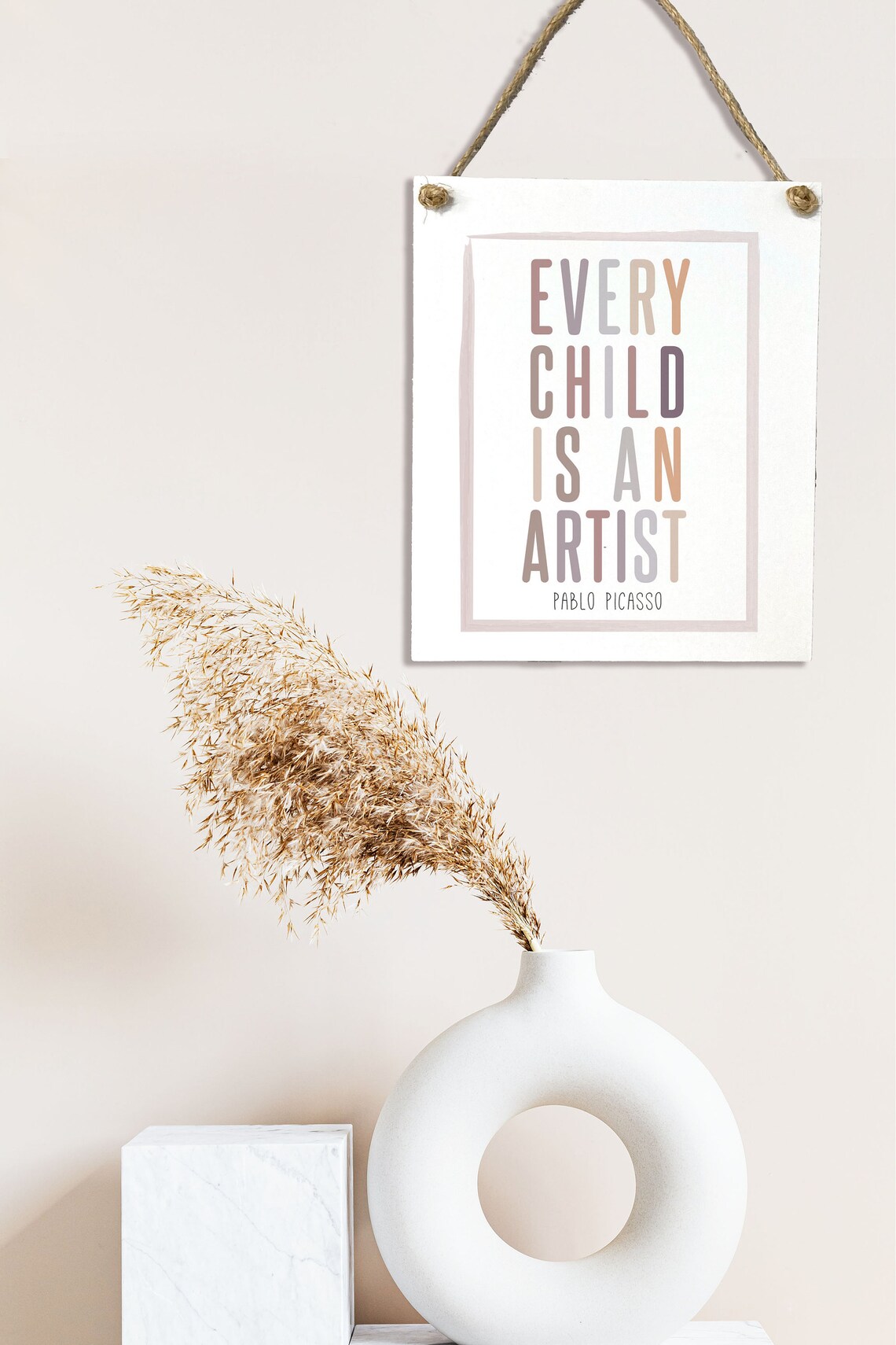 Pablo Picasso "Every Child Is an Artist" Colorful Quote Poster - Image 2