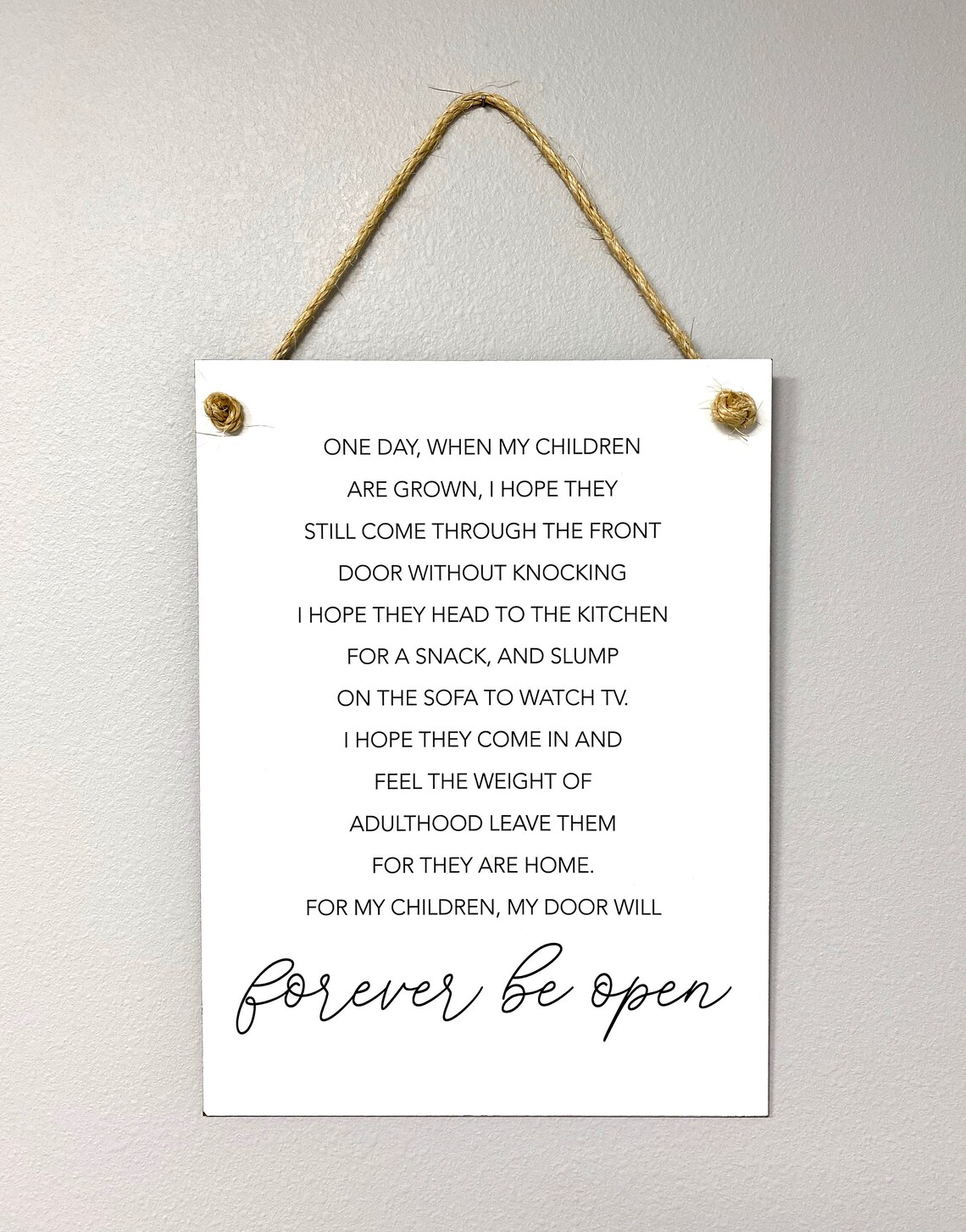 For My Children Family Rope Board Art Print, Open Door - Image 3
