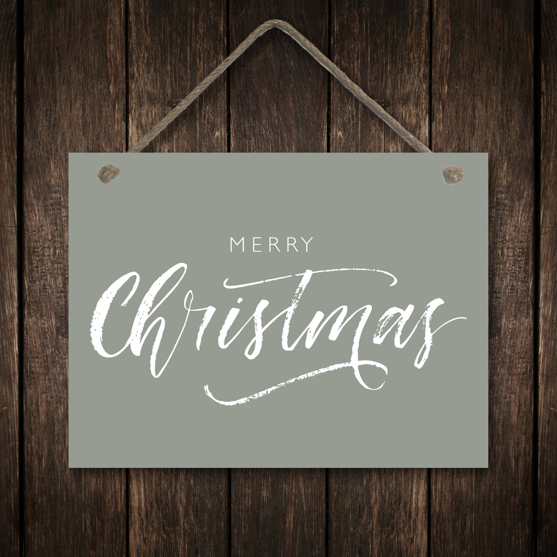 Merry Christmas Wide Script Mantel Sign Farmhouse Christmas Poster - Image 2