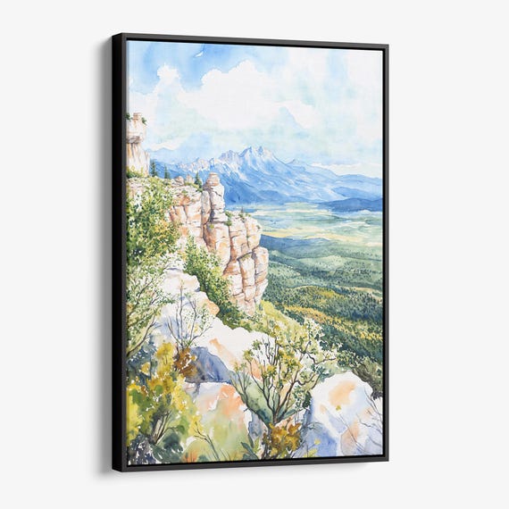 Great Basin Watercolor Canvas Print Mountain Landscape Wall Art