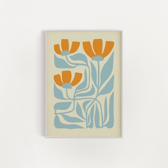 Botanical Flower Poster Print, Botanical Wall Decor