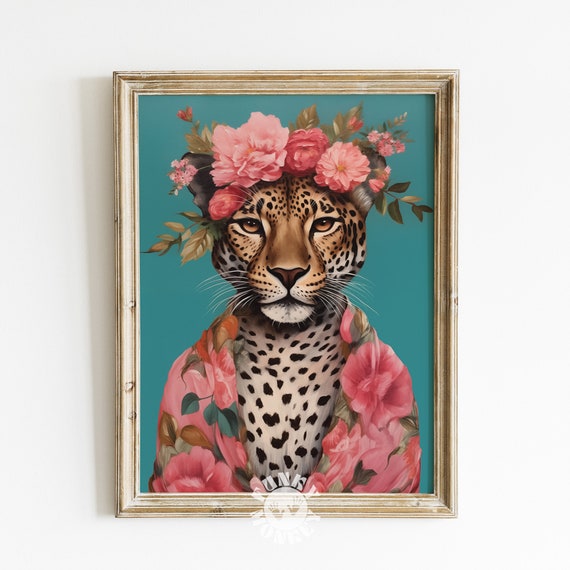 Leopard Fashion Art Print, Maximalist Eclectic Decor