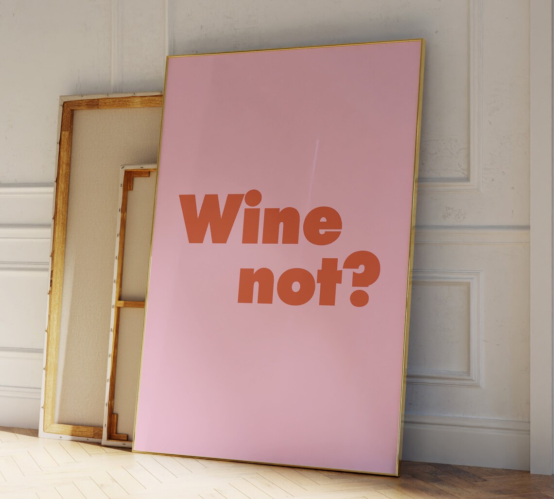 Wine Not Fun Kitchen and Bar Cart Poster