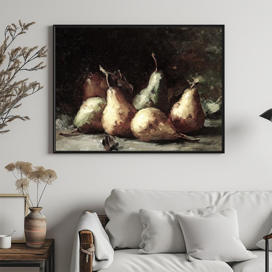 Moody Pear Still Life Dark Vintage Kitchen Oil Painting Poster - Image 5