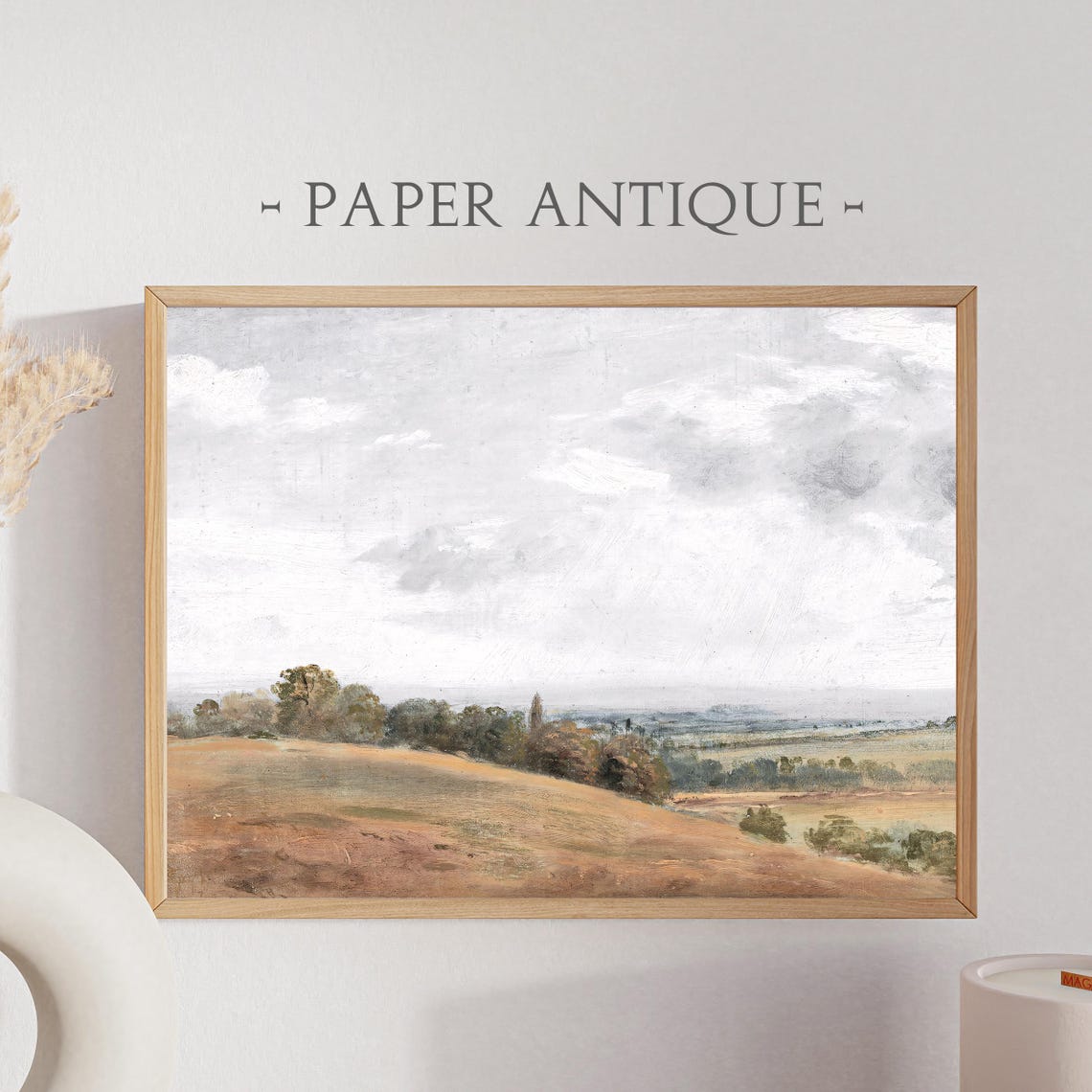 Countryside Landscape Oil Painting Rustic Rolling Hills Nature Wall Art Print Wall Decor Ls