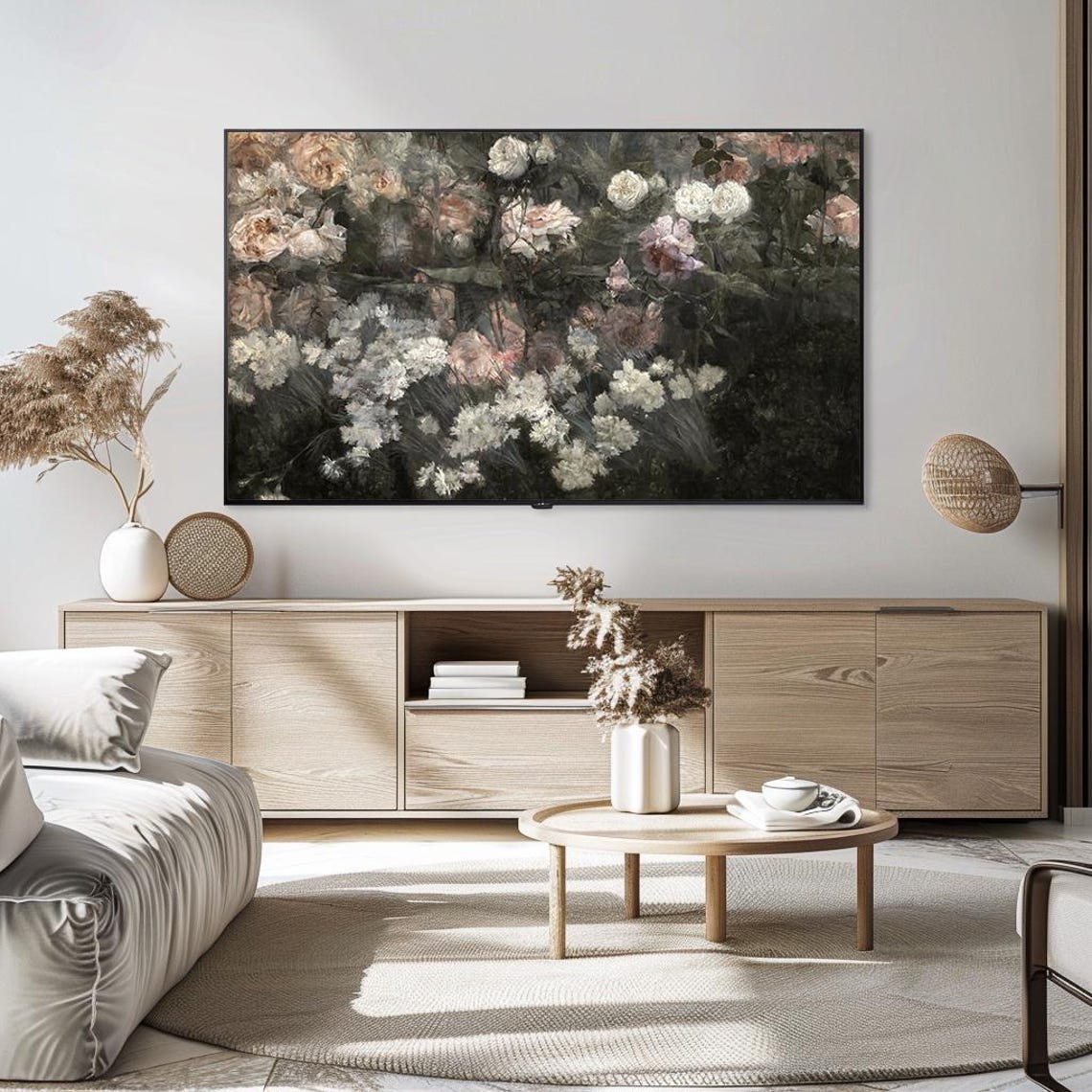 Moody Dark Roses Vintage Floral Oil Painting Botanical Poster - Image 5