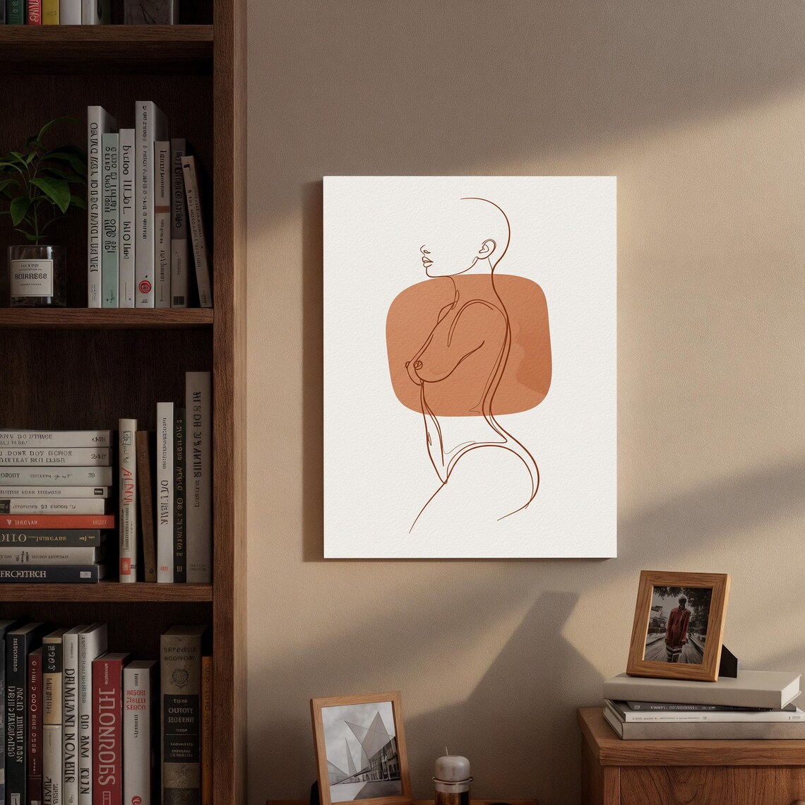 Terracotta Female Figure Line Art Minimalist Woman Body Poster - Image 3