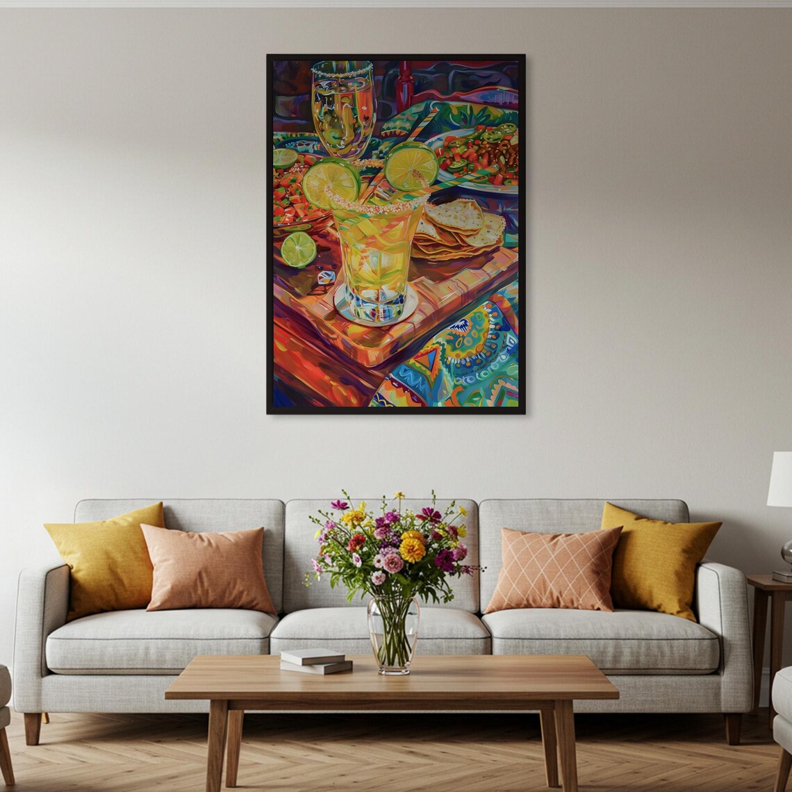 Margarita and Tacos Mexican Food Painting Poster Vibrant Kitchen Wall Decor - Image 2
