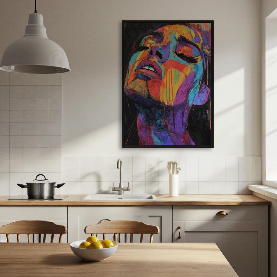 Colorful Abstract Woman Portrait Poster Vibrant Expressionist Wall Art Print Modern Figure Decor Framed Or Unframed - Image 3