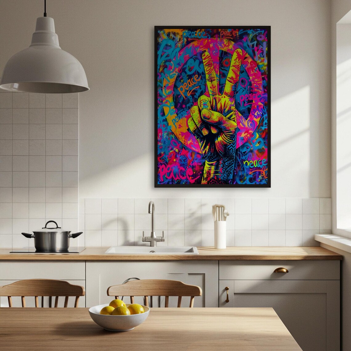 Peace Sign Graffiti, Urban Street Art Poster - Image 3