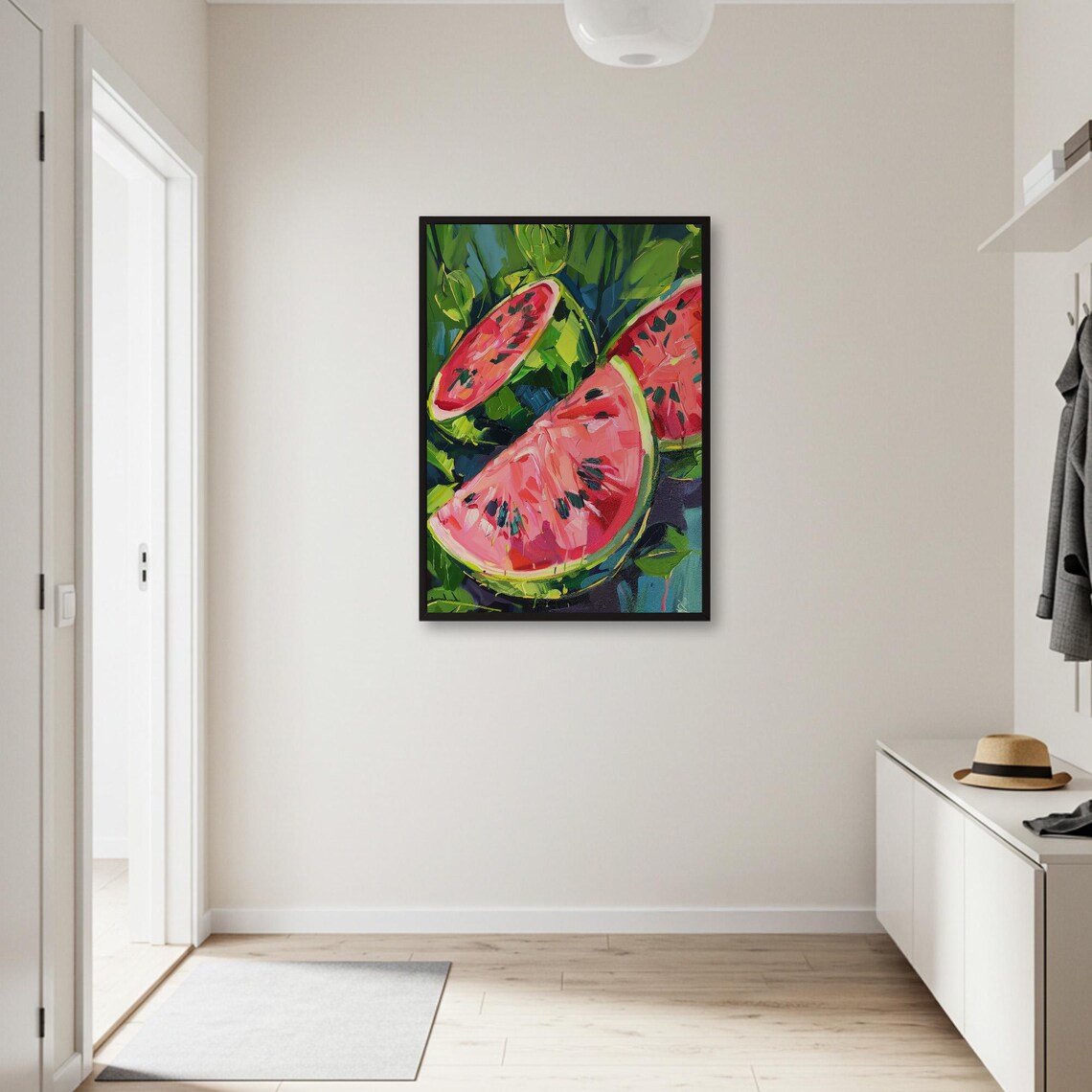 Watermelon Painting, Vibrant Kitchen Decor - Image 2