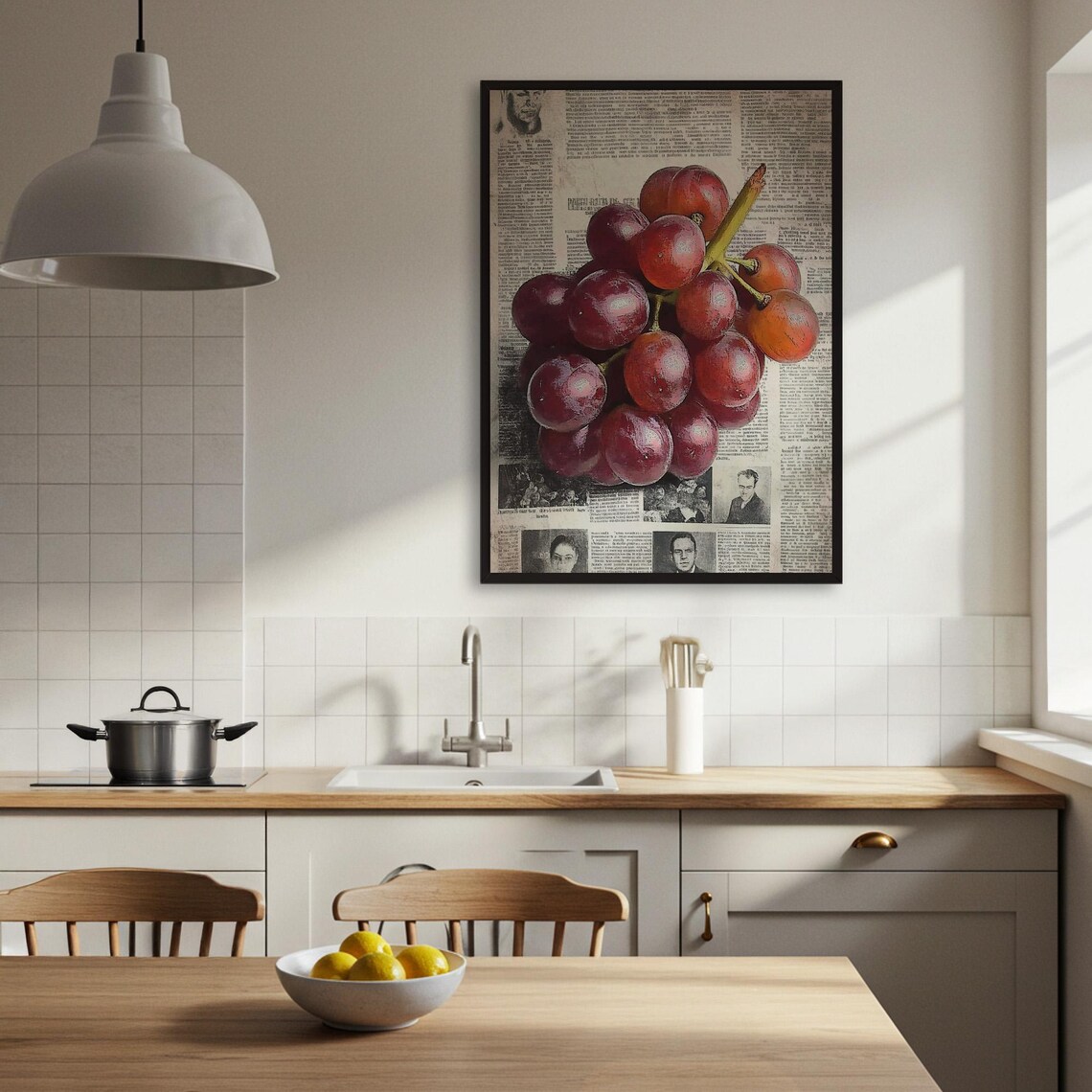 Grapes Newspaper - Contemporary Travel Poster - Image 3