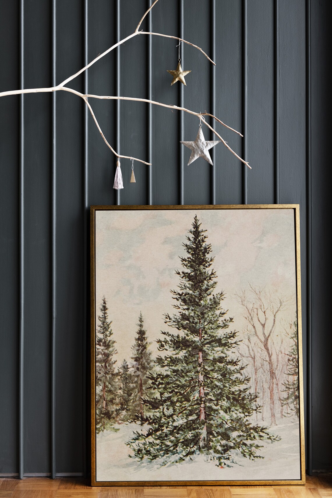Vintage Christmas Tree Poster, Antique Winter Decor - Image 3
