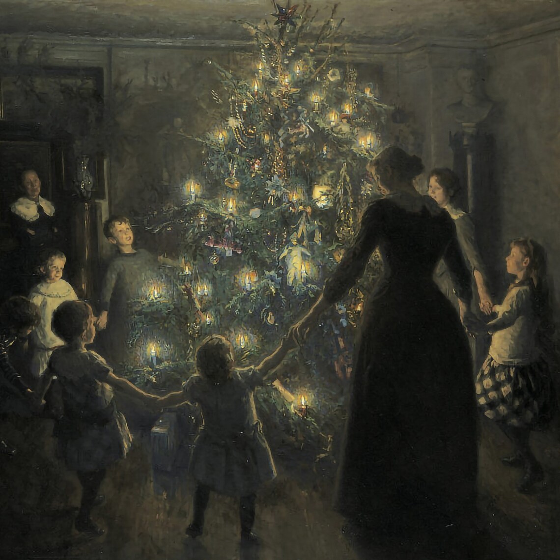 Vintage Christmas Tree Art Print, Winter Holiday Poster - Image 3
