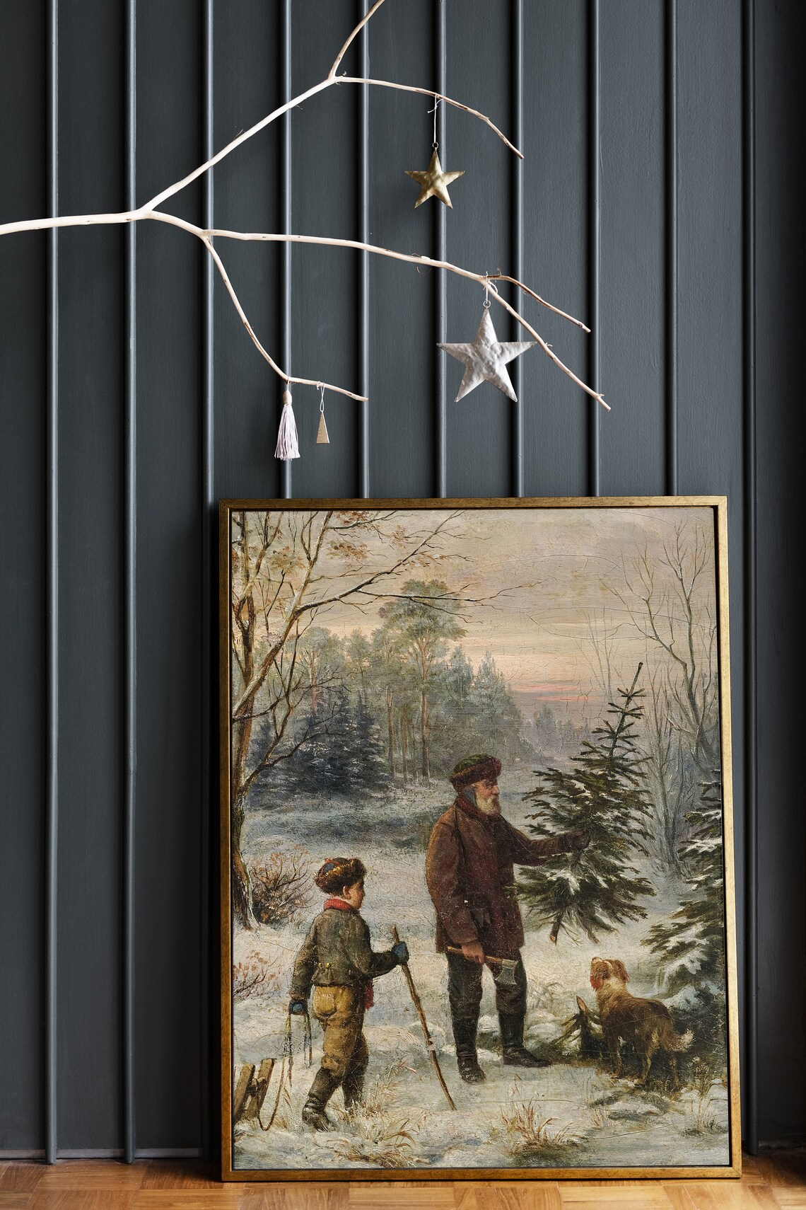 Christmas Vintage Poster, Antique Holiday Winter Art Print - Image 3