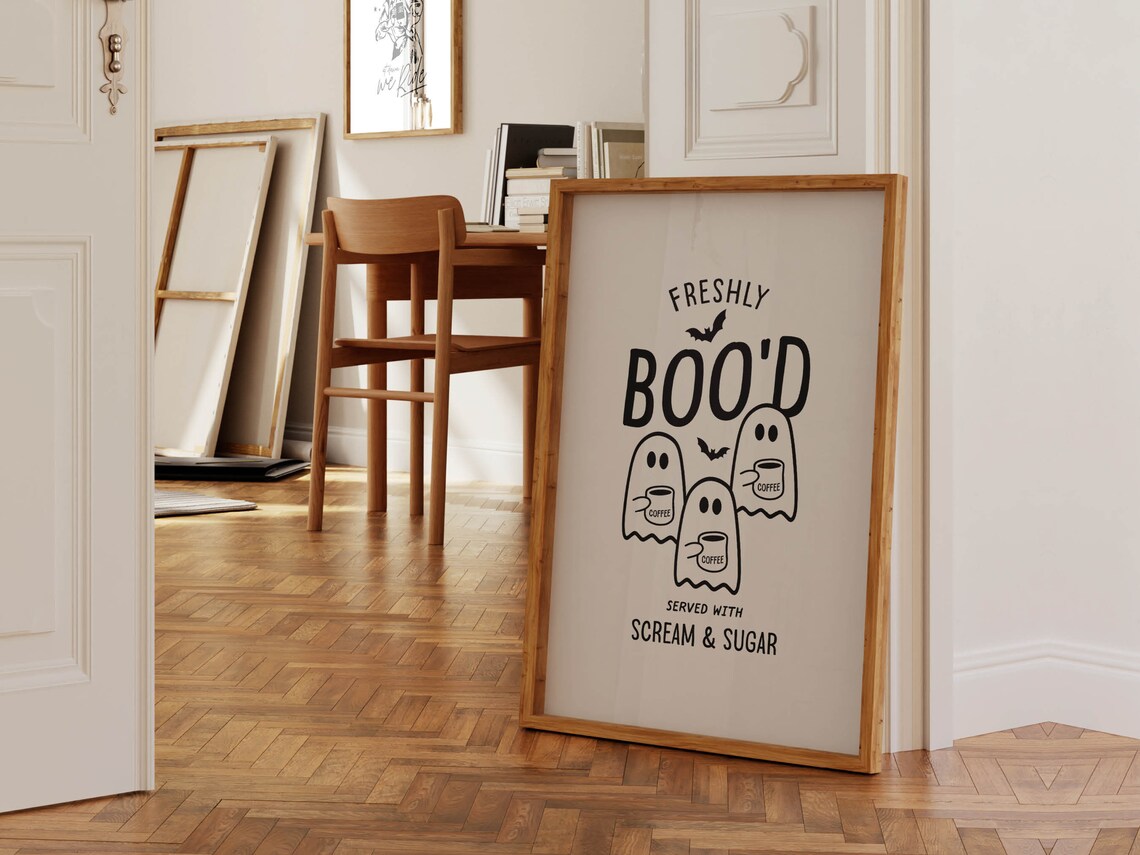 Coffee Ghost Art Print, Coffee Bar Decor
