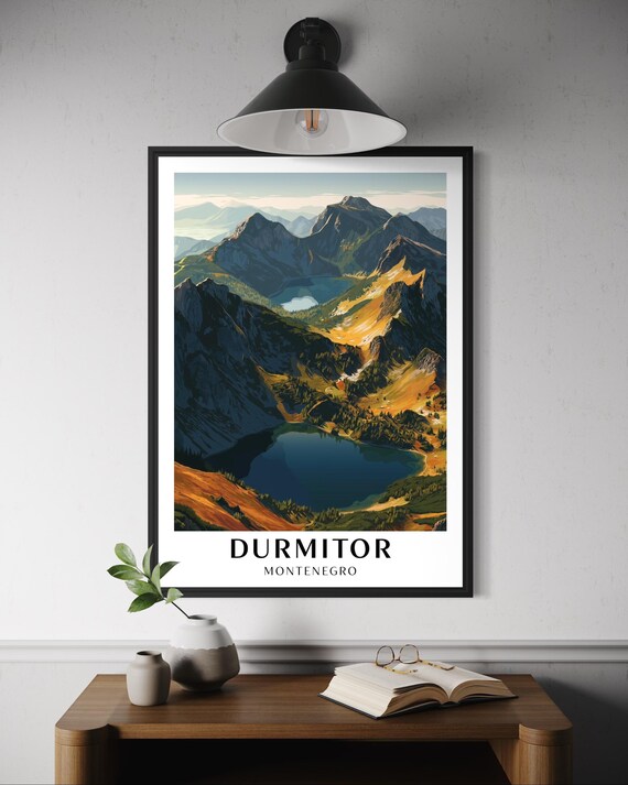 Durmitor Mountains Wall Art Montenegro Travel Poster Balkan National Park Print Zabljak Nature Decor Europe Mountain Hiking Artwork