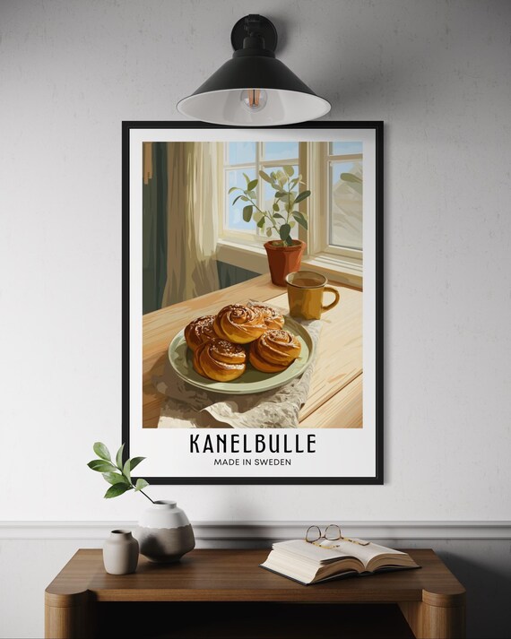 Kanelbulle Poster, Swedish Cinnamon Bun Art Print