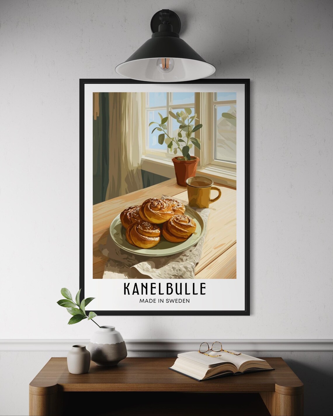 Kanelbulle Poster, Swedish Cinnamon Bun Art Print