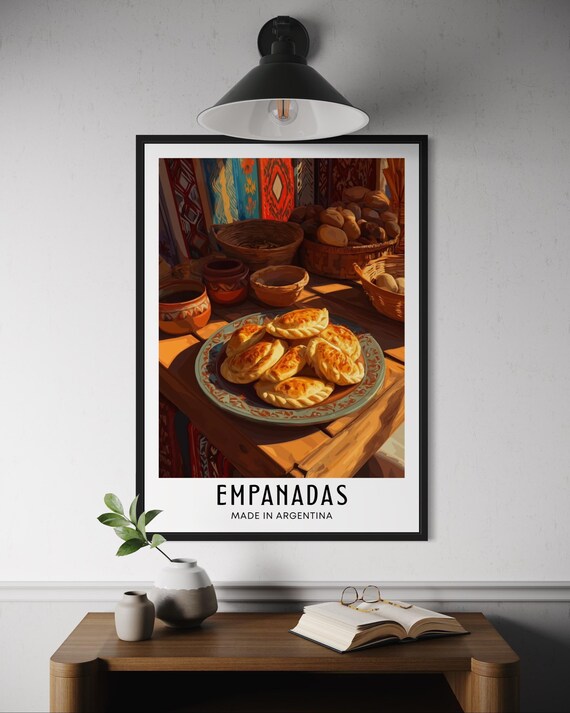 Empanadas Poster Traditional Latin Food Wall Art Argentinian Kitchen Decor South Street Print Meat Pastry